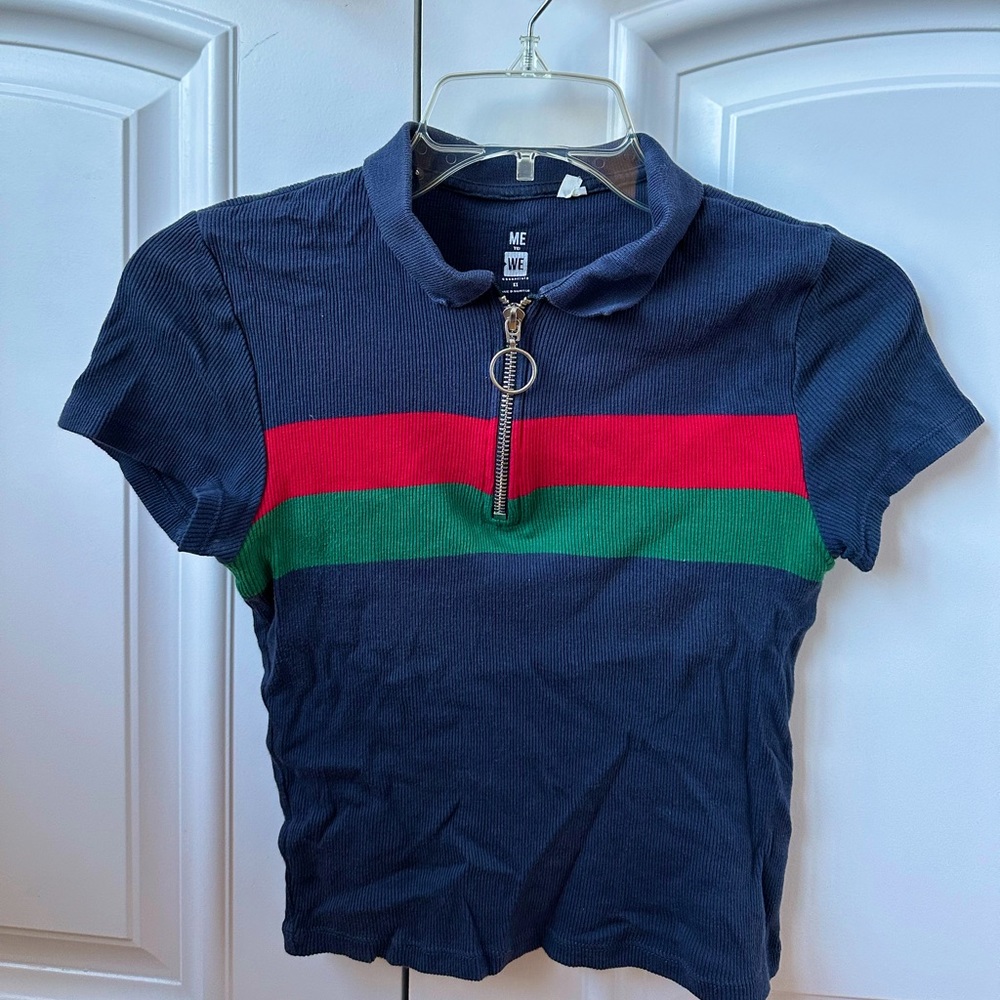 PacSun XS (fits XS-S) hoop zip polo